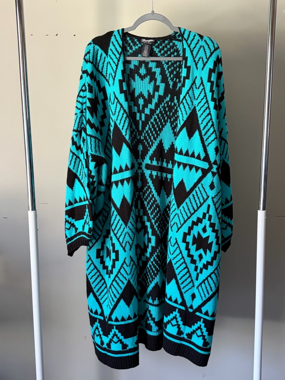 Wrangler Retro Teal and Black Knit Cardigan